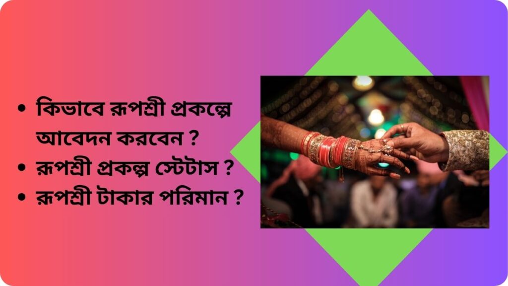 কিভাবে রূপশ্রী প্রকল্পে আবেদন করবেন রূপশ্রী প্রকল্প স্টেটাস রূপশ্রী টাকার পরিমান
