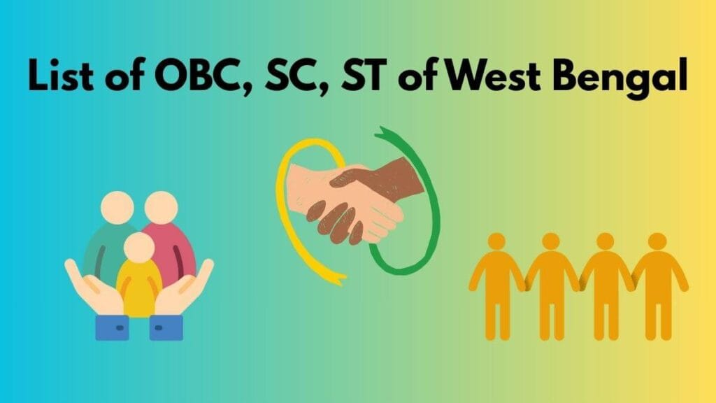 List of SC ST OBC of West Bengal