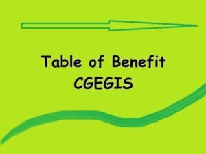table of benefit CGEGIS
